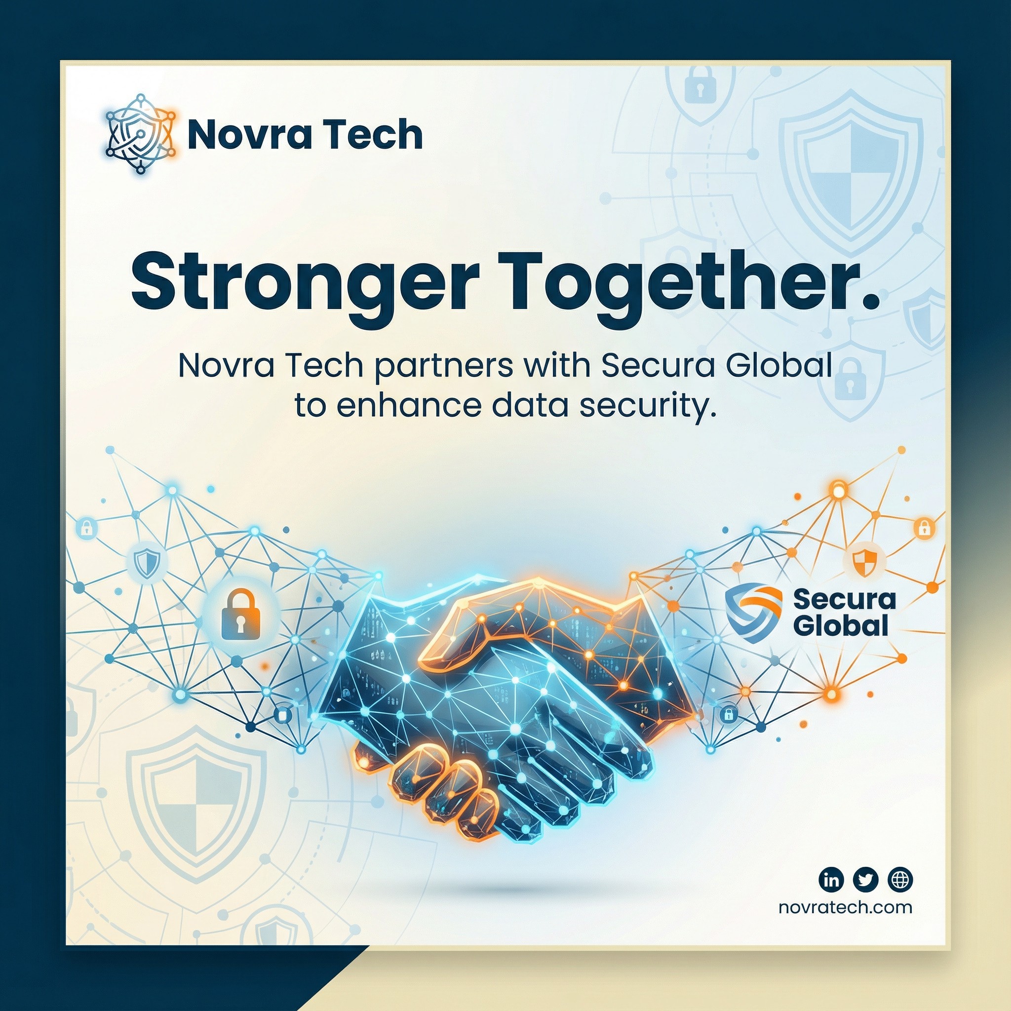 Partnership Announcement Poster for Novra Tech